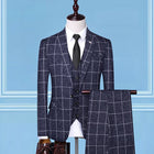 Stylish Men's Suits: Checkered, Three-Piece, and Professional Attire