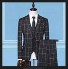 Stylish Men's Suits: Checkered, Three-Piece, and Professional Attire