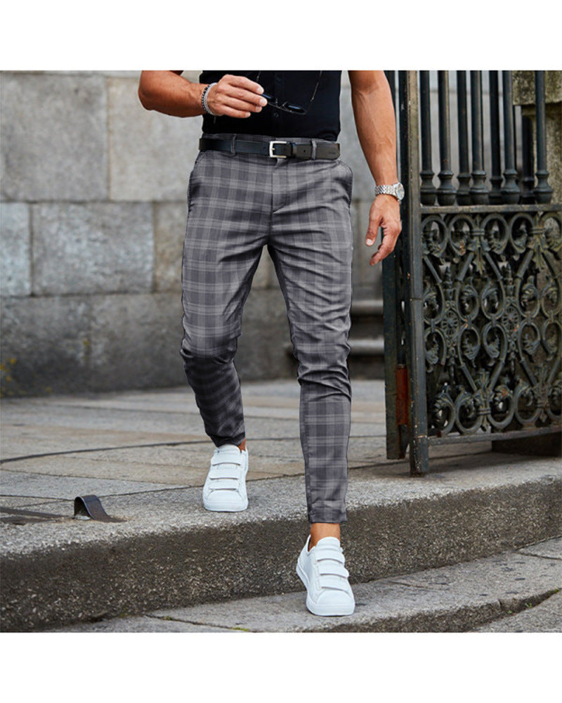 Plaid Casual Trousers for Men