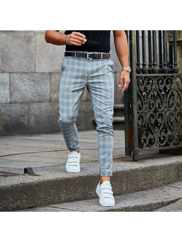 Plaid Casual Trousers for Men