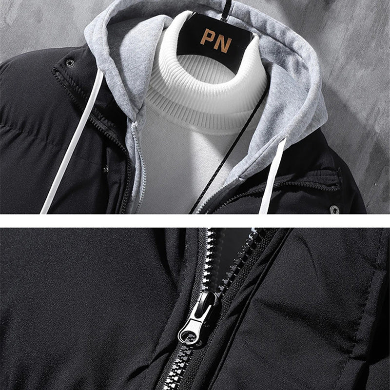 Stylish Thickened Hooded Jacket for Men - Winter Windproof Coat