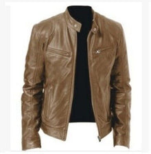 Trendy Slim Fit PU Leather Jacket for Men